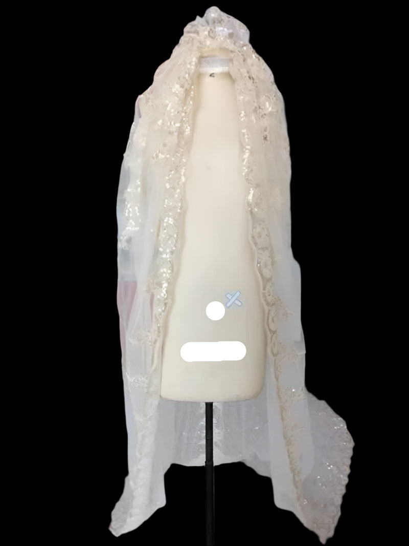 Luxurious Sequin Wraps Bridal Veil 