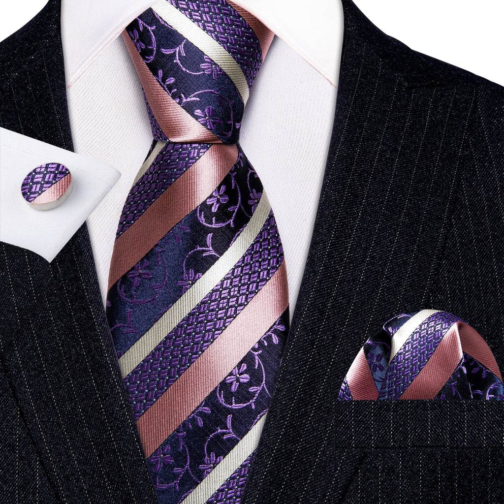 Luxury Silk Striped Tie Set