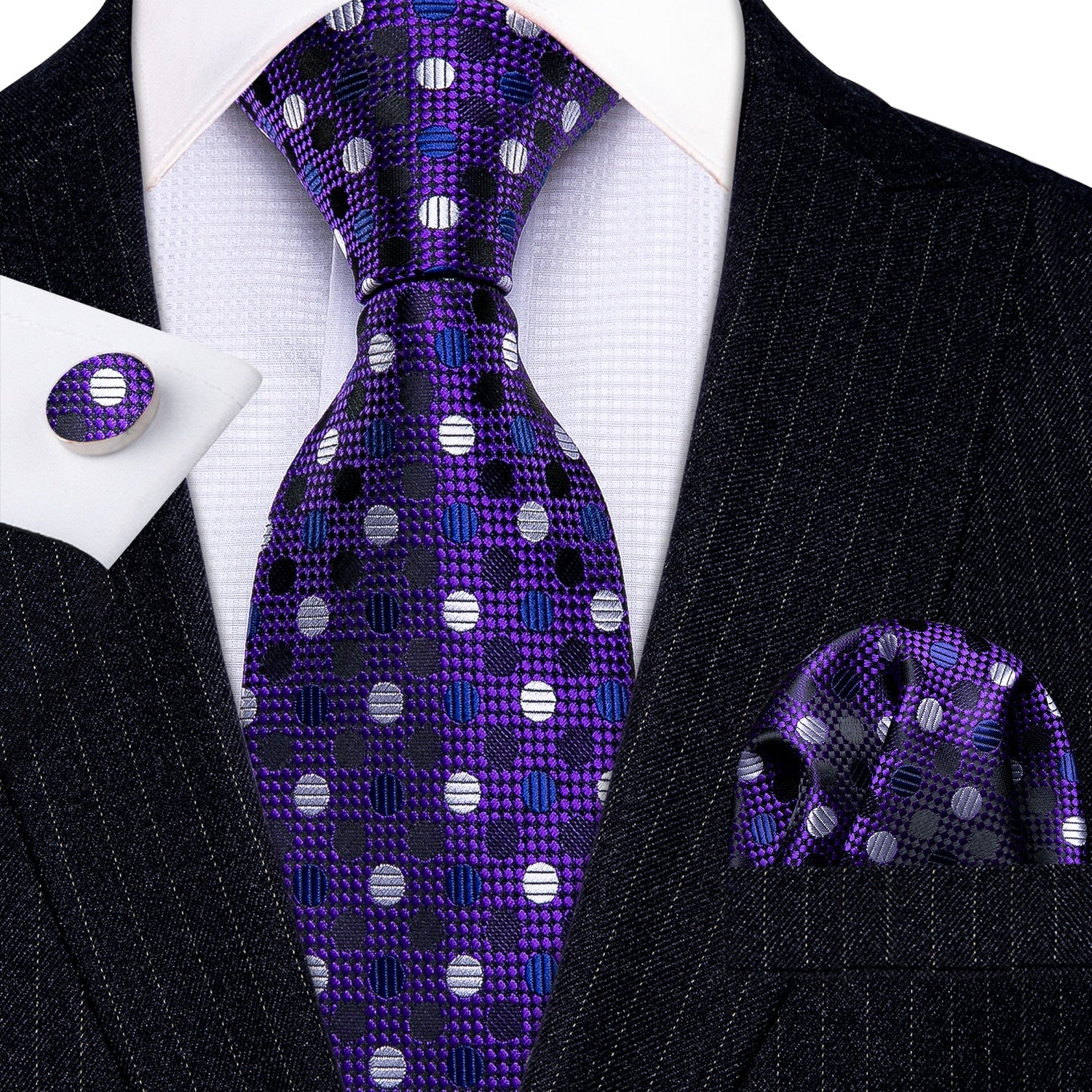 Luxury Silk Striped Tie Set