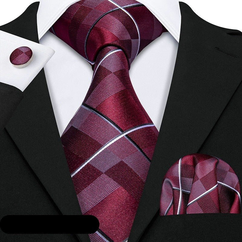 Luxury Silk Striped Tie Set