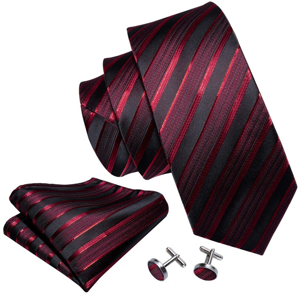 Luxury Silk Striped Tie Set