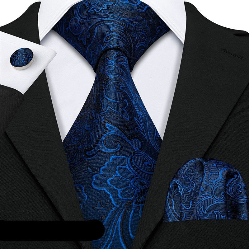 Luxury Silk Striped Tie Set
