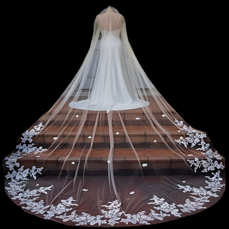 One Layer Bridal Wedding Veil With Comb back