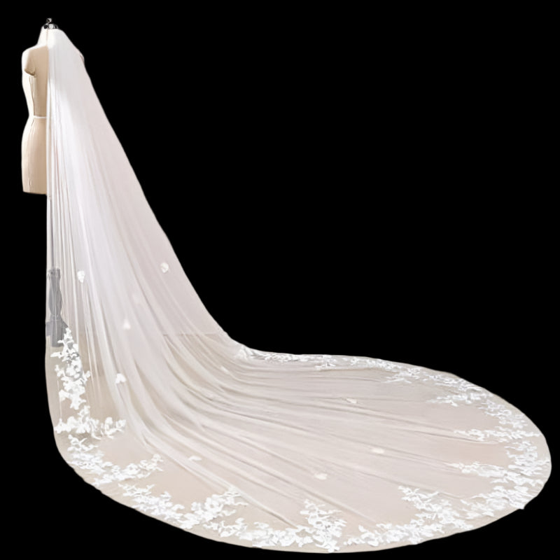 One Layer Bridal Wedding Veil With Comb side