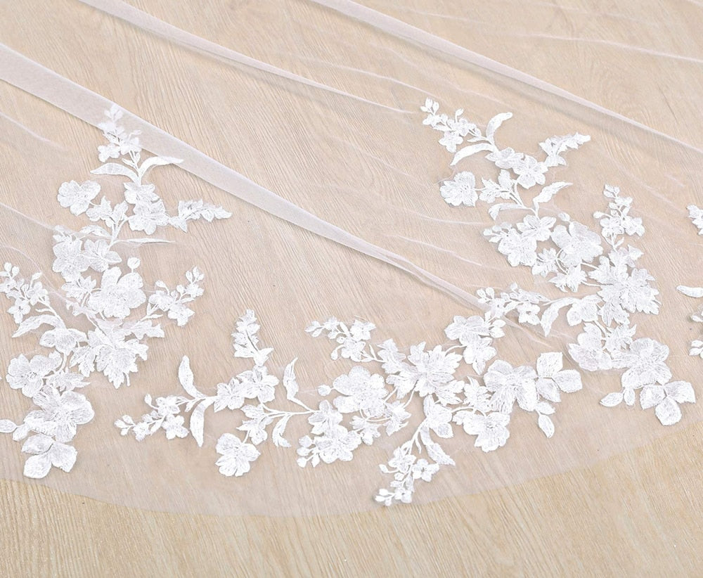 One Layer Bridal Wedding Veil With Comb design