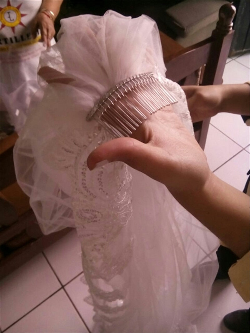 One Layer Bridal Wedding Veil With Comb comb