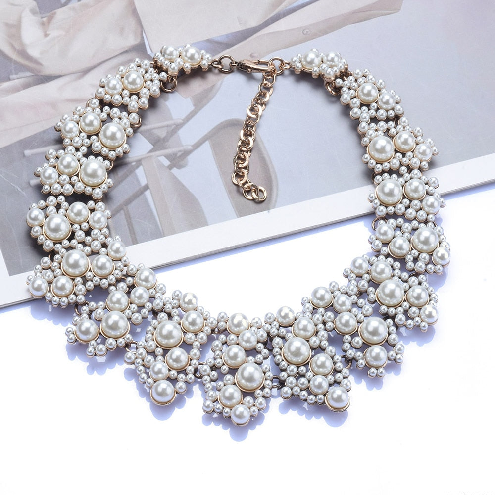 Fashion Pearls Statement Choker