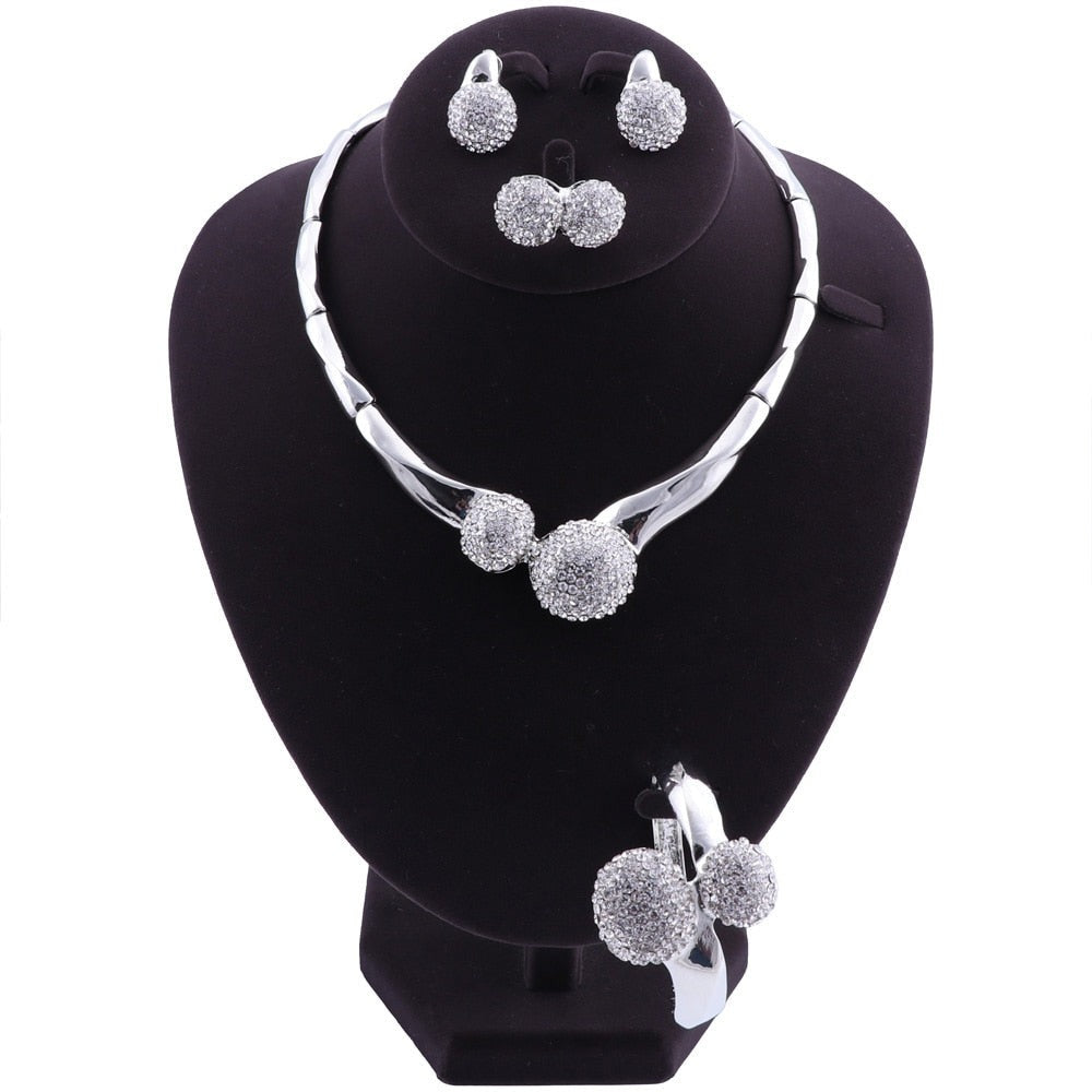 Gold Silver Plated Bridal Jewelry Sets