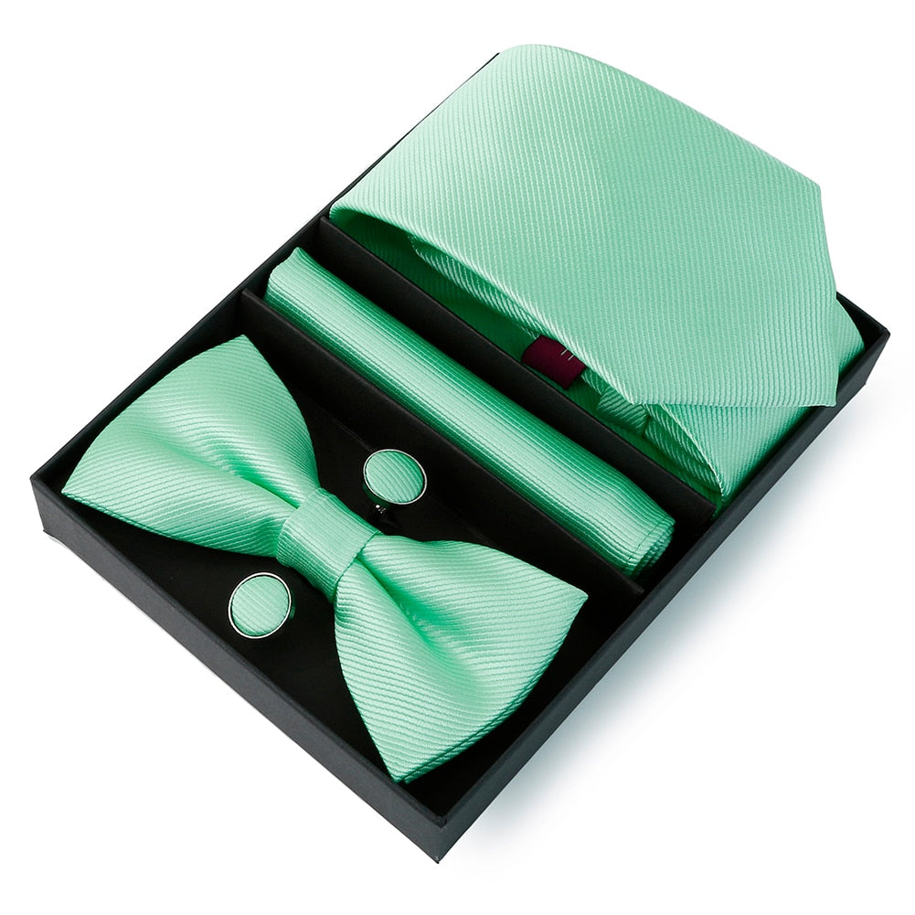 Mens Solid Color Necktie Set