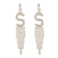 Rhinestone Initial Letter Earrings