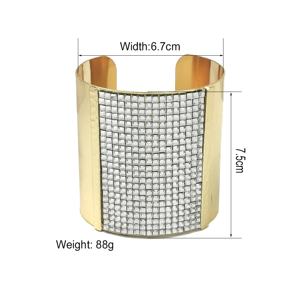 Luxury Sparkling Rhinestones Alloy Cuff