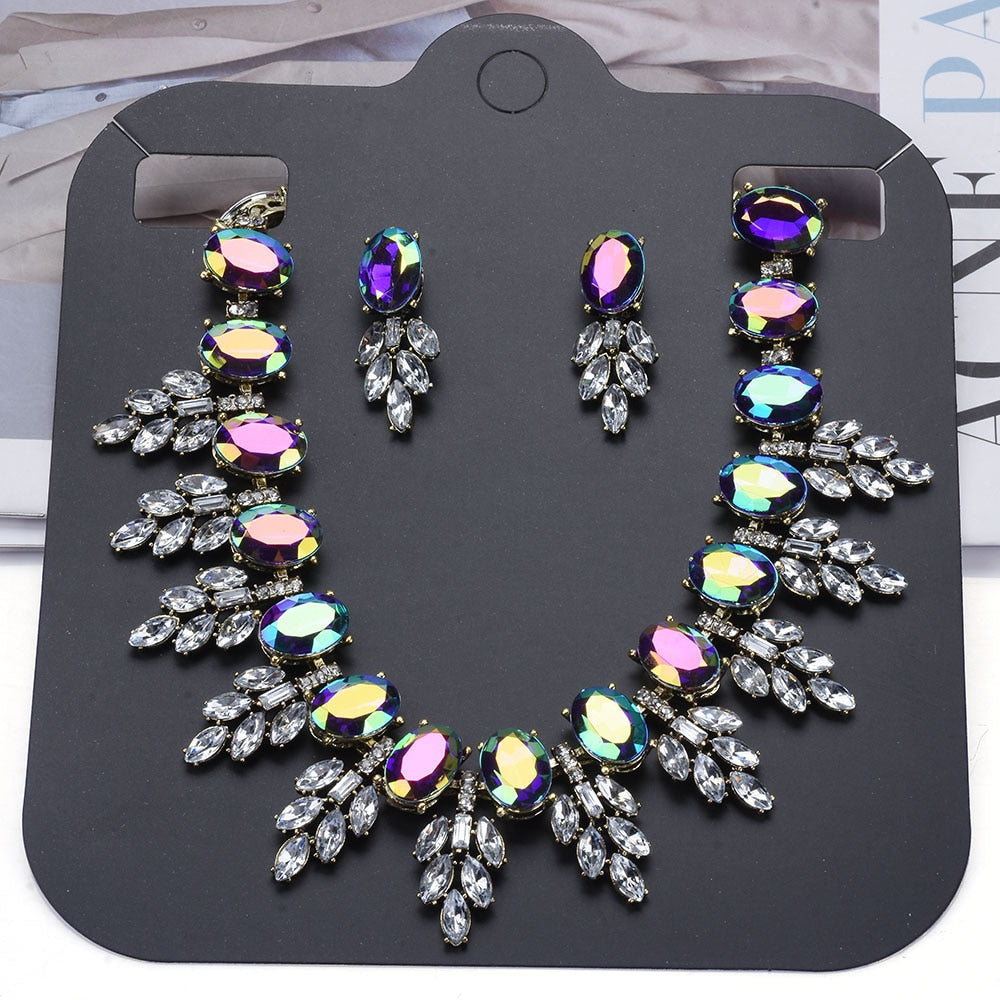 AB Crystal Statement Necklaces