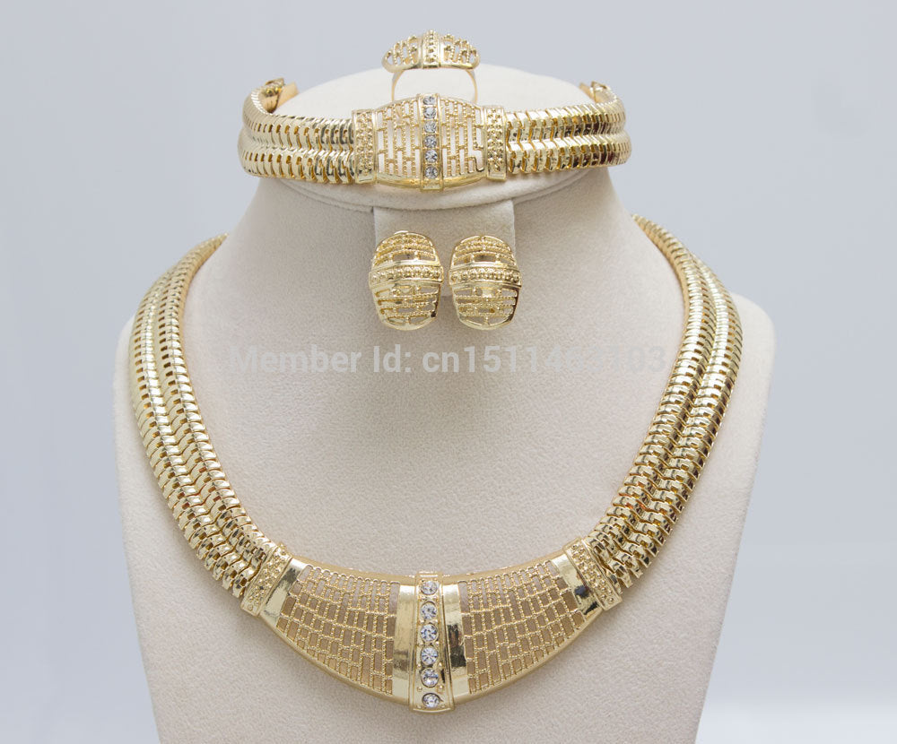 African Crystal Bride Jewelry Sets