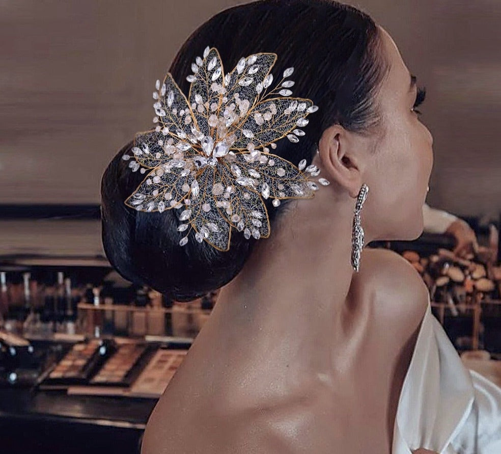 Floral Rhinestone Bridal Headpiece