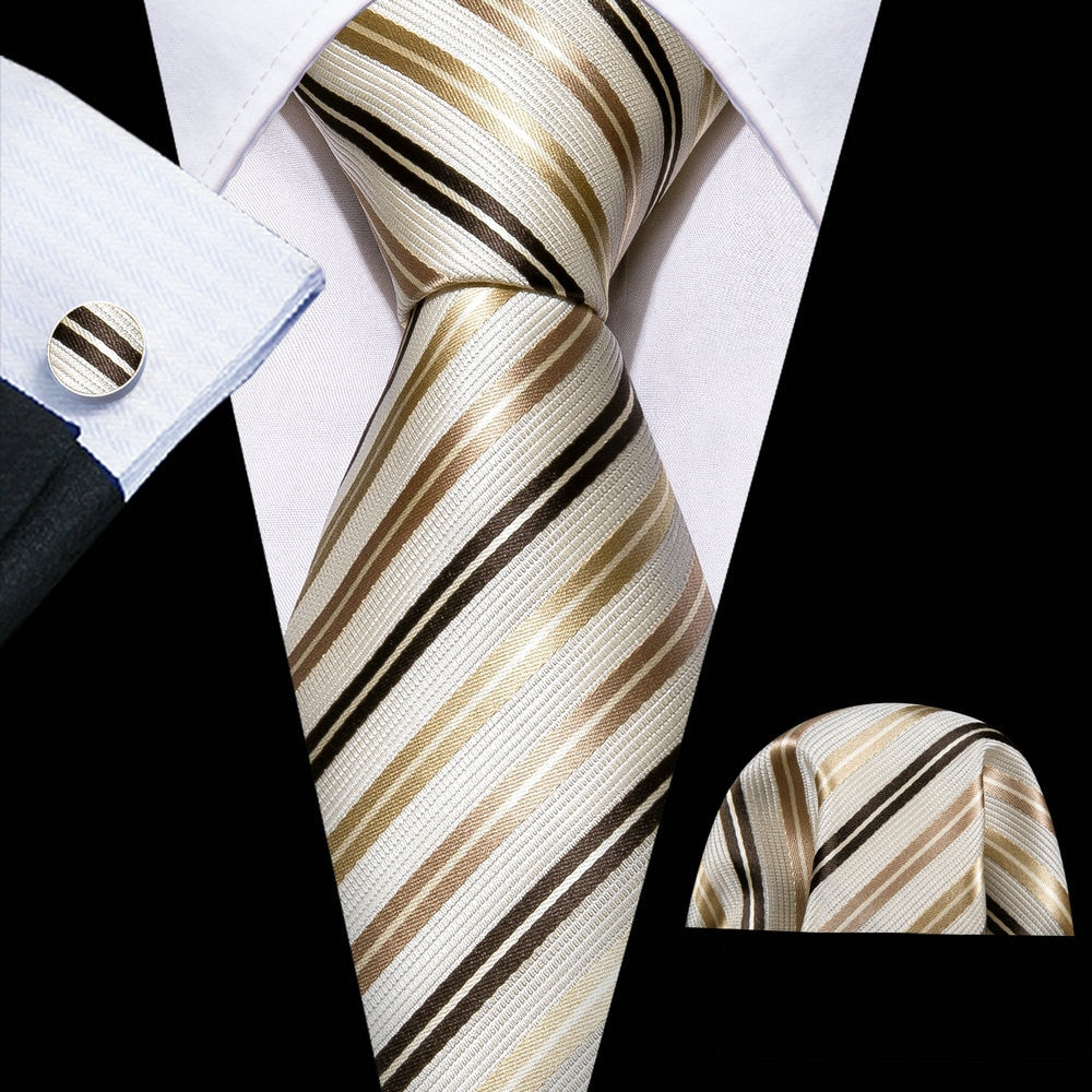 Fashion Gold Striped Tie Set