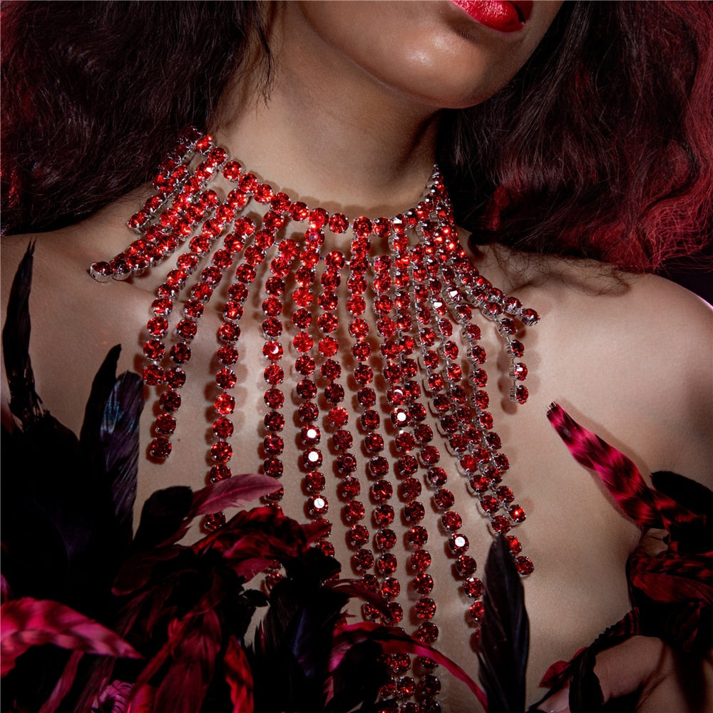 Red 2025 fringe necklace