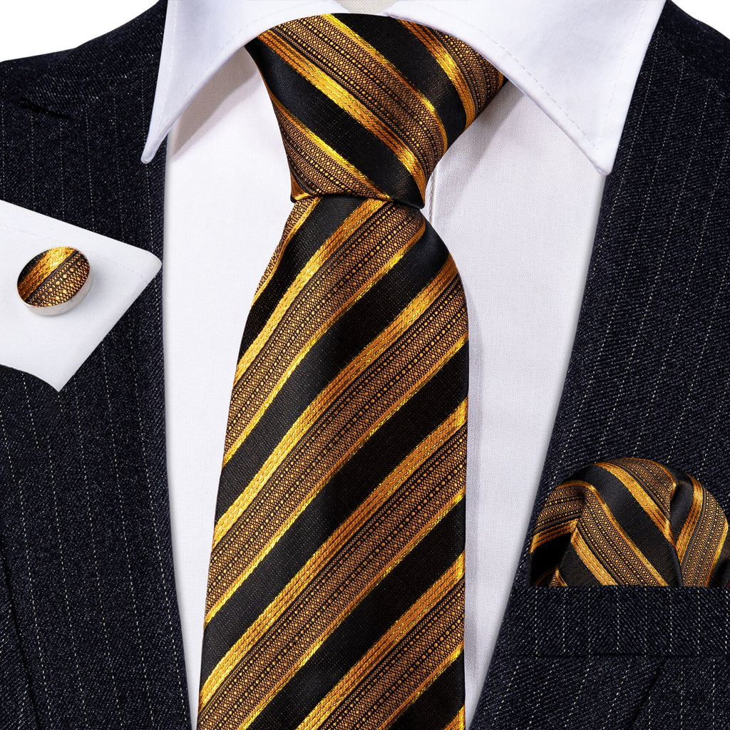 Fashion Gold Striped Tie Set