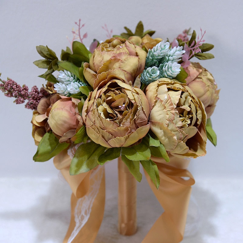 Rustic Vintage Cascading Bridal Bouquet