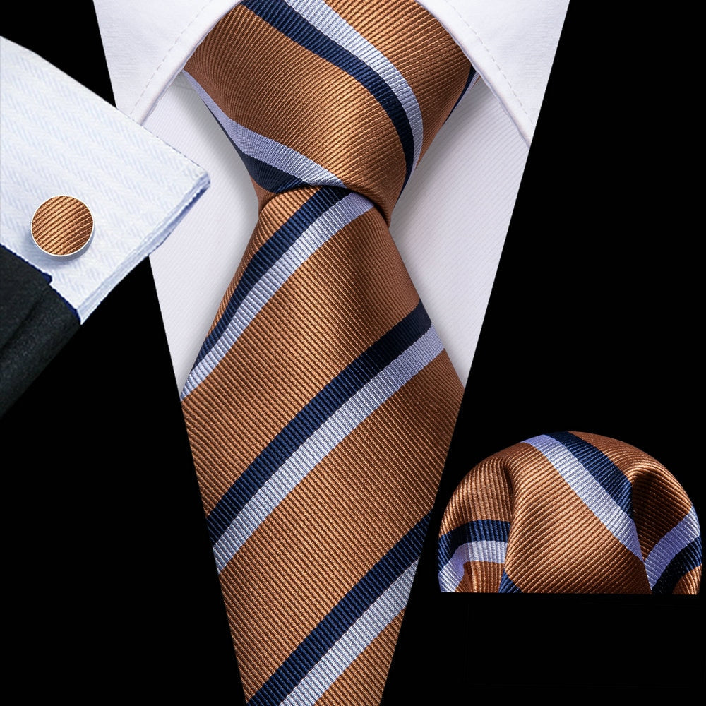 Fashion Gold Striped Tie Set