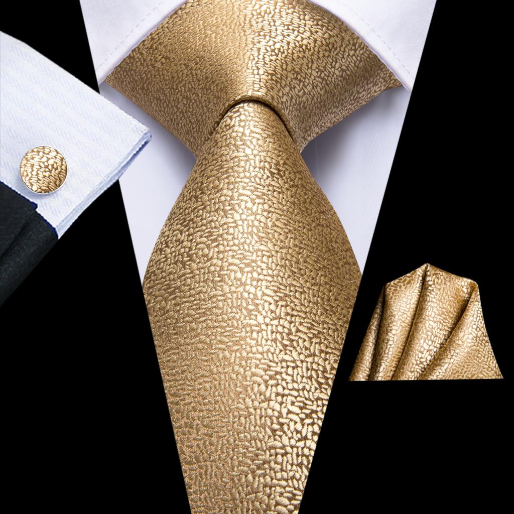 Champagne Striped Paisley Tie Set