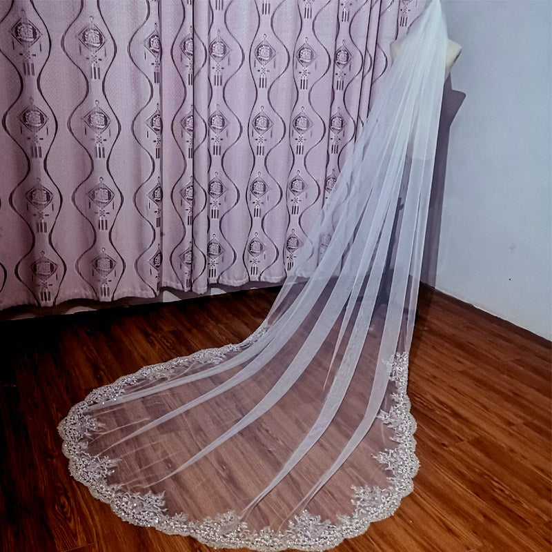 Sequins Beaded Pearl Veil