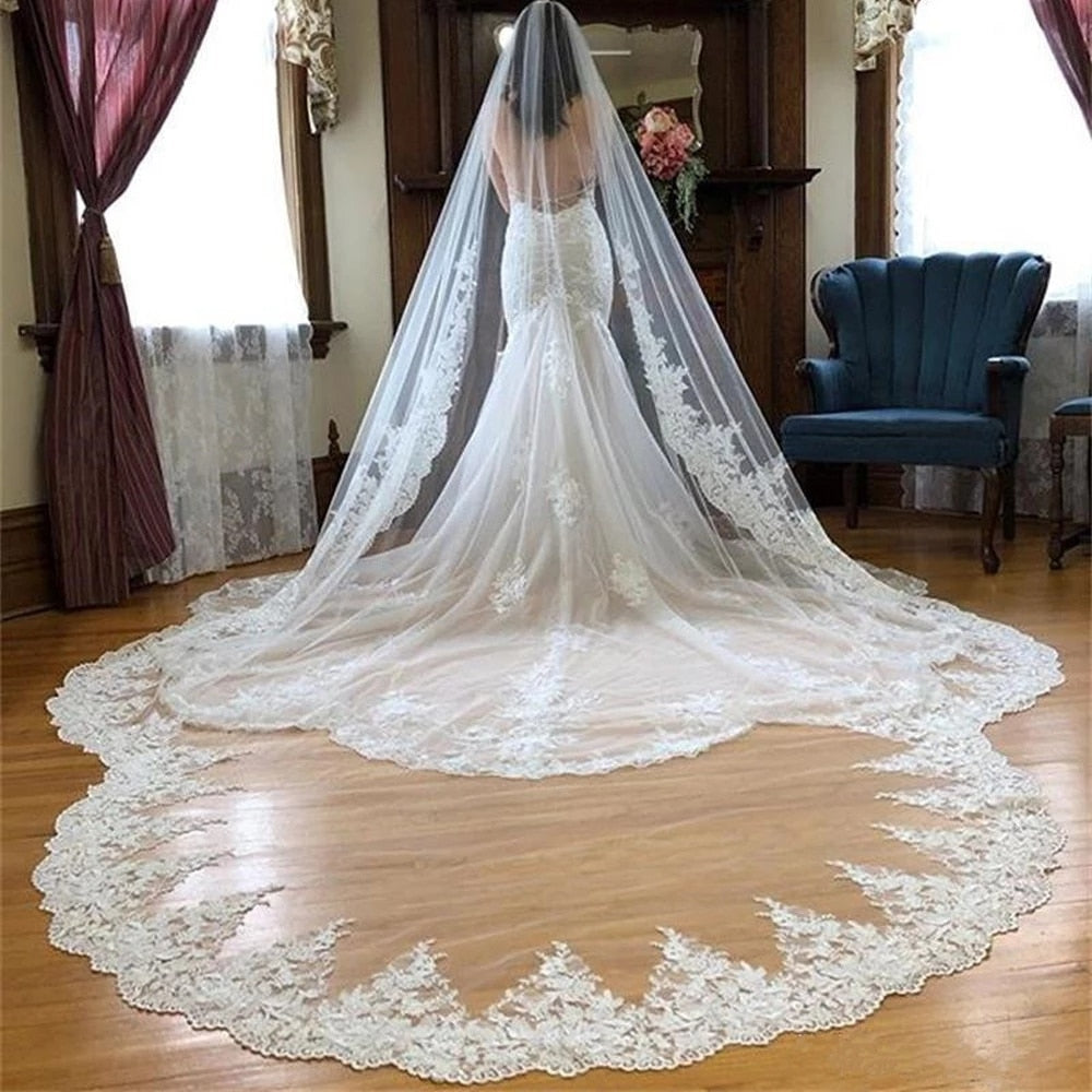Cathedral Ivory White Bridal Veil