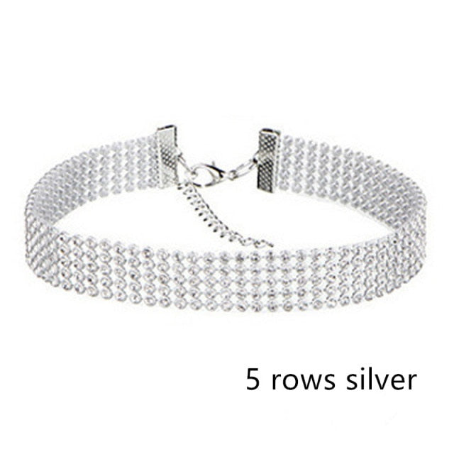 Crystal Wide Ankle Chain Bracelet