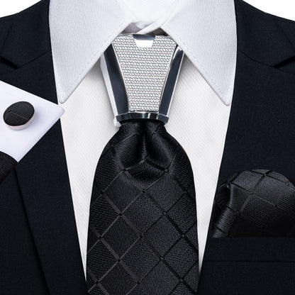 Business Plaid Black Ties