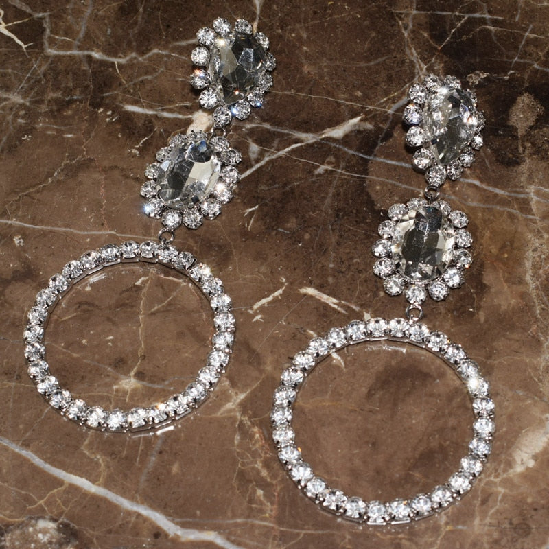 Water Drop Dangle Statement Earrings