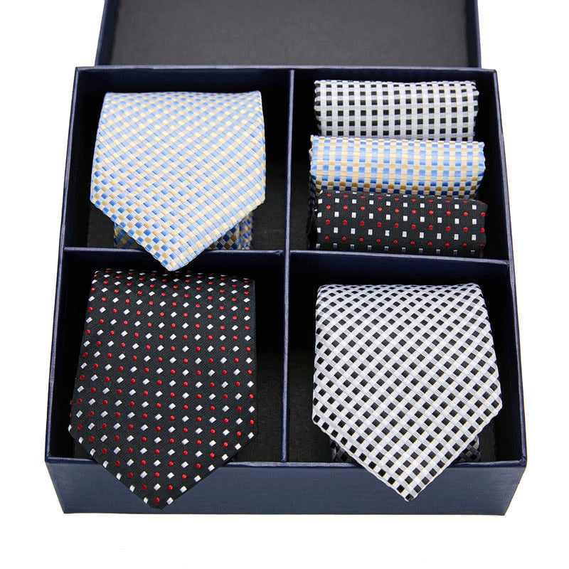 Luxury Pocket Squares Necktie Set