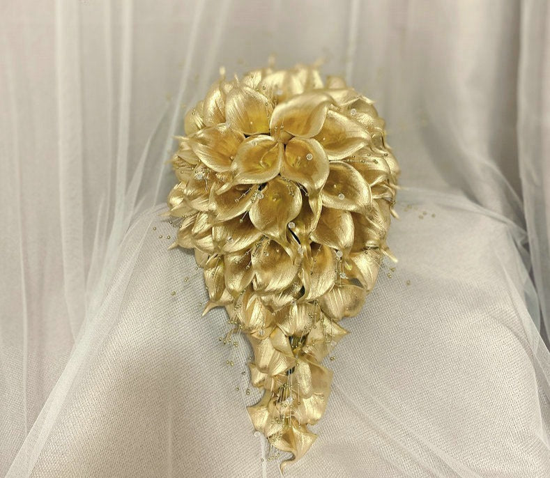 Golden Waterfall Luxury Wedding Bouquet