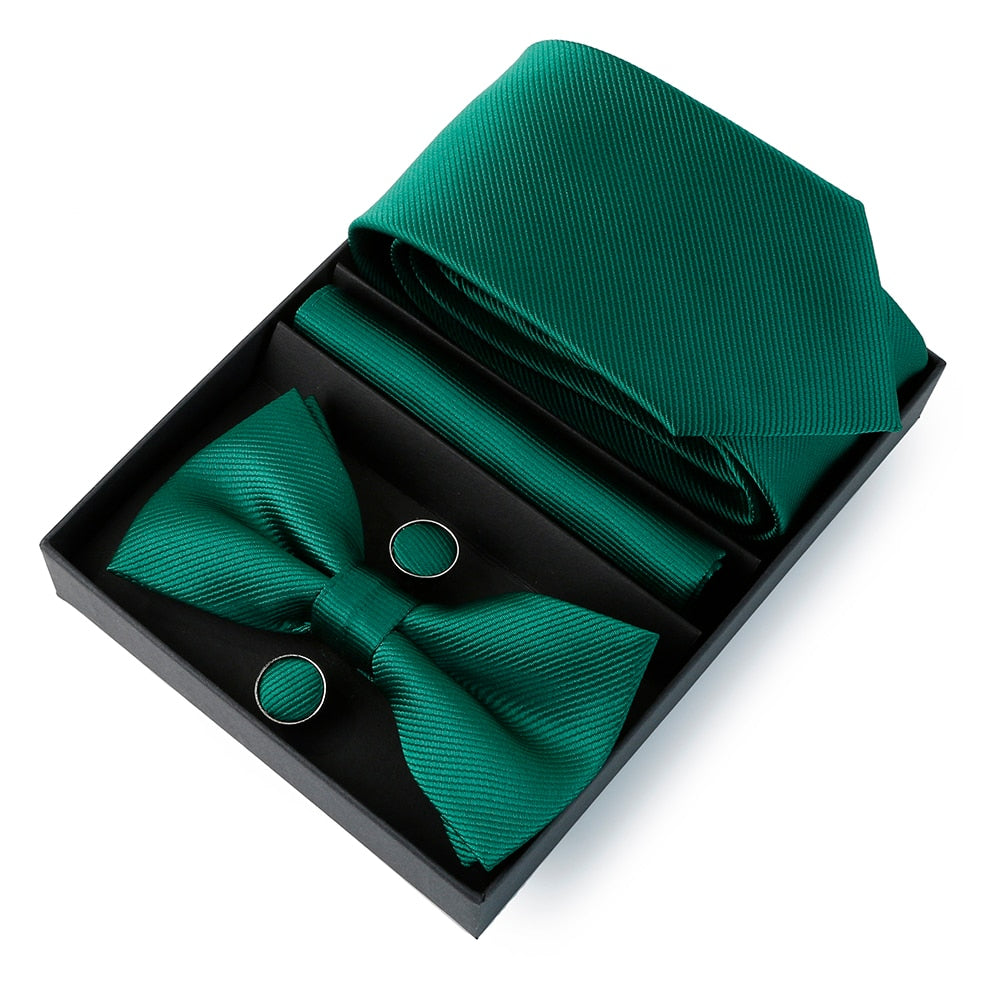 Mens Solid Color Necktie Set