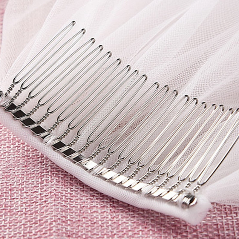 Sequins Beaded Pearl Bridal Wedding Veil comb