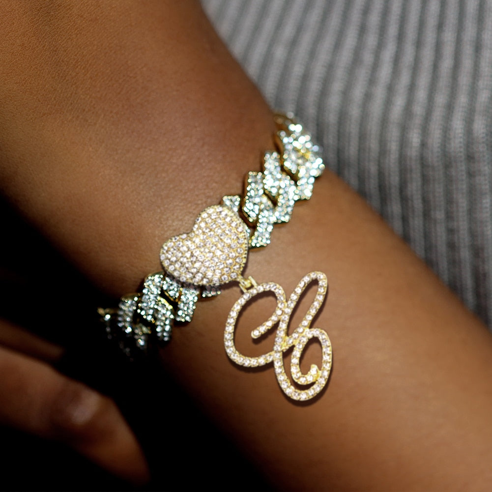 L Trendy Cursive Letter Bracelet