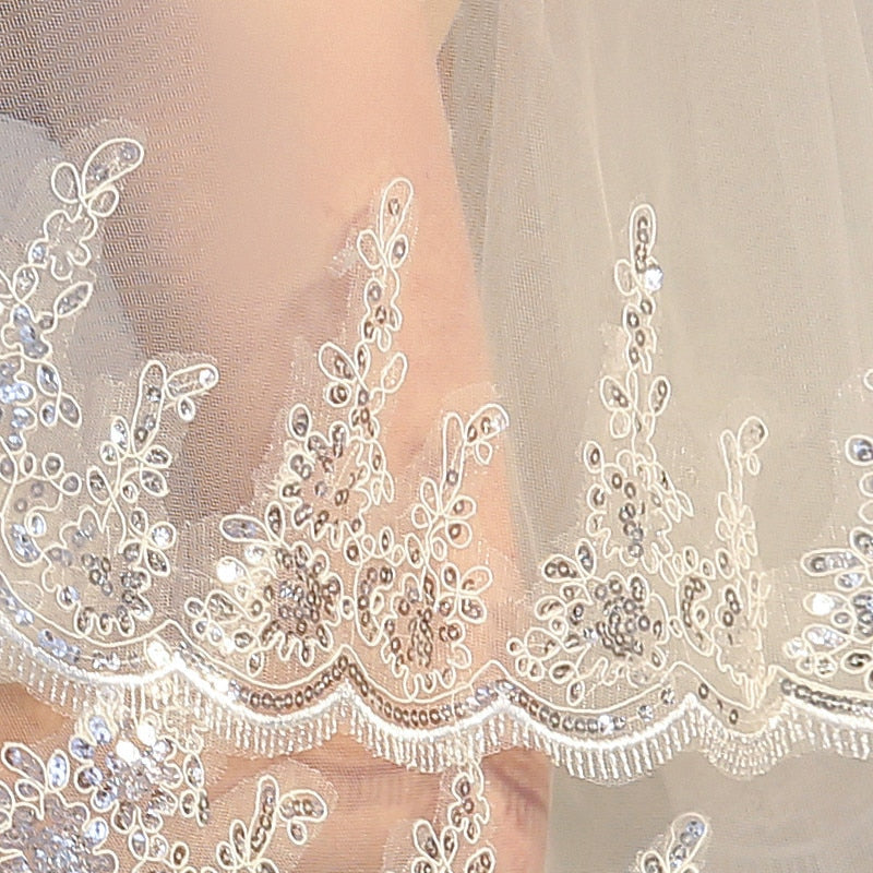 Two-Layer Short Wedding Bridal Veil design