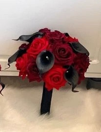 Exquisite Black and Red Wedding Bouquet