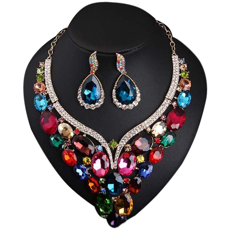 Glass Multicolor Necklace Set