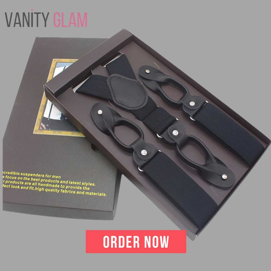 Mans Leather Suspenders