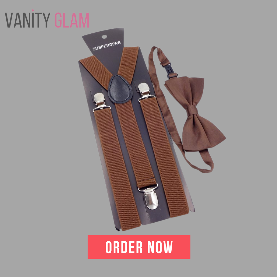 Suspenders Y-back Bowtie Set