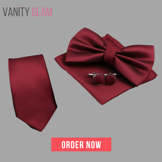 Solid Color Polyester Tie Set