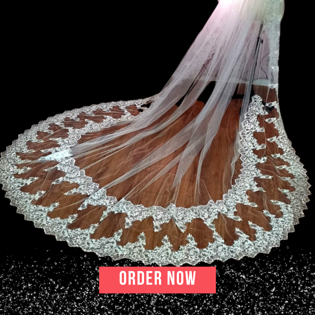 Acrylic Diamond Lace Applique Veil