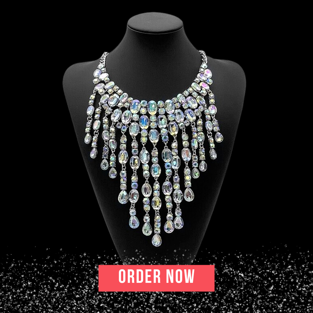 Clear Tassel Statement Necklace