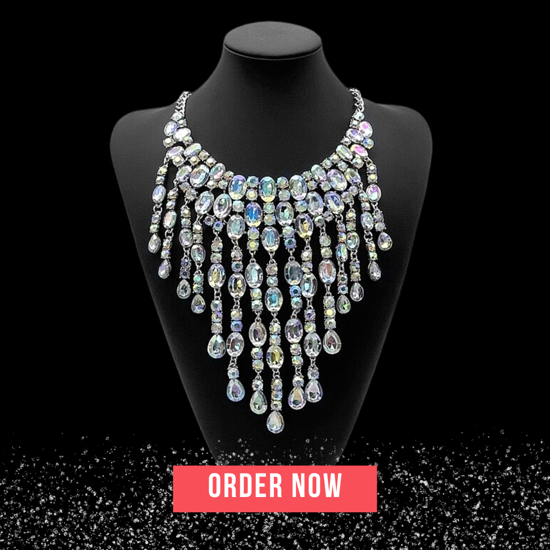 Clear Tassel Statement Necklace