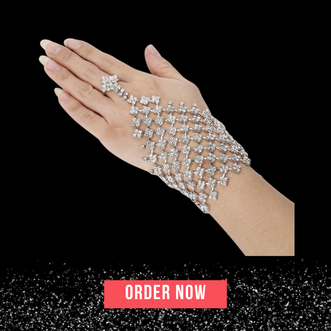 Fashion Rhinestone Gloves Bracelet