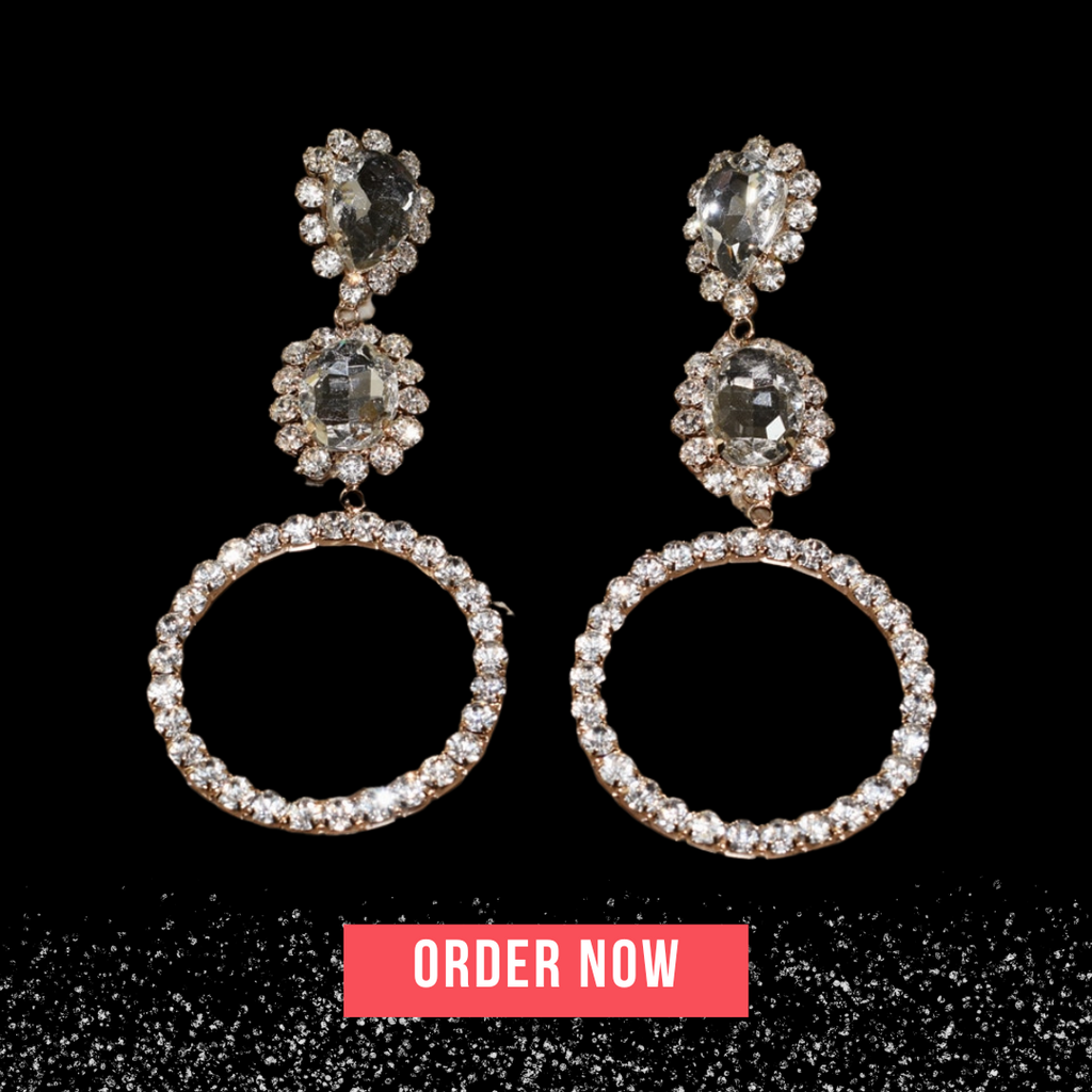 Water Drop Dangle Statement Earrings