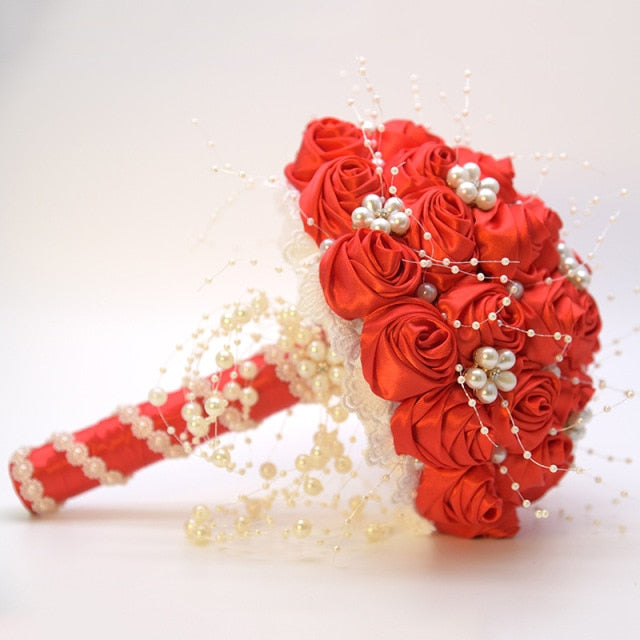 Ivory Ribbon Flowers Bouquet