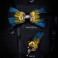 Natural Brid Feather Exquisite Bow Tie Brooch Pin