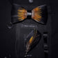 Natural Brid Feather Exquisite Bow Tie Brooch Pin