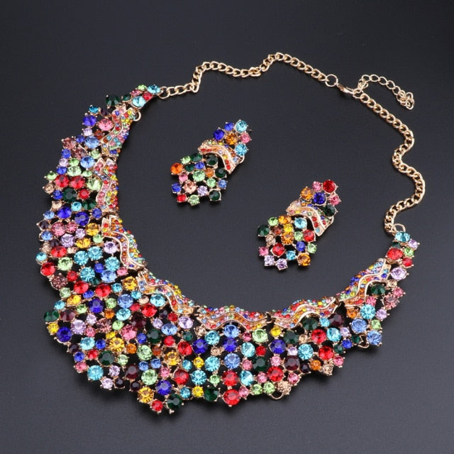 Pink Crystal Jewelry Set