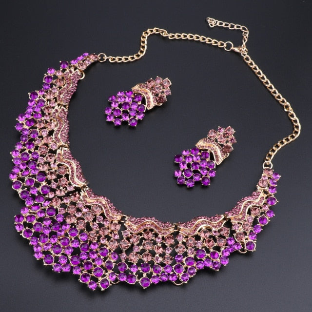 Pink Crystal Jewelry Set
